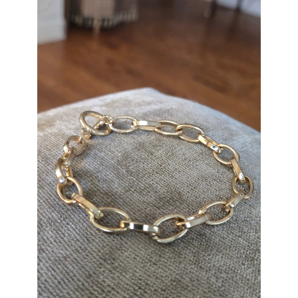 Goldtone Charm Bracelet Toggle Clasp